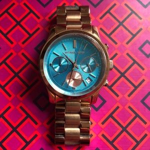 Michael kors MK6164 Runway Blue & Rose Gold Ladies